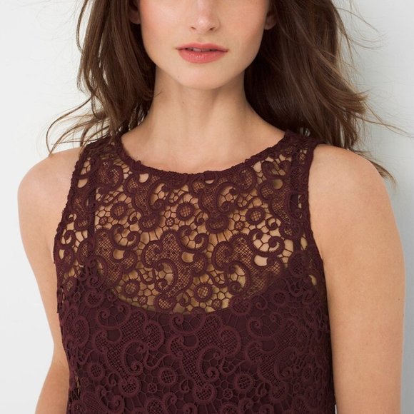 *2 for $25* WHBM Sleeveless Lace Tee - Picture 2 of 8